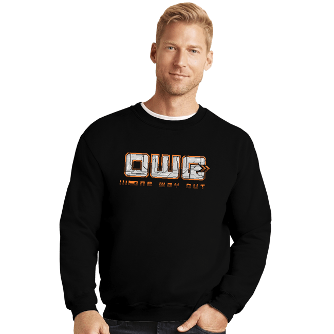 Daily_Deal_Shirts Crewneck Sweater, Unisex / Small / Black 1 Way Out