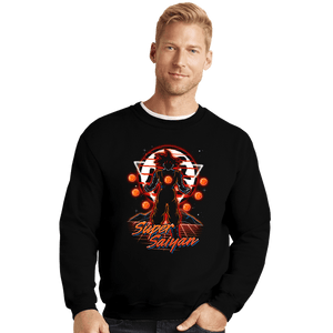 Shirts Crewneck Sweater, Unisex / Small / Black Retro Super Saiyan