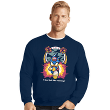 Load image into Gallery viewer, Daily_Deal_Shirts Crewneck Sweater, Unisex / Small / Navy Run Hedgehog Run
