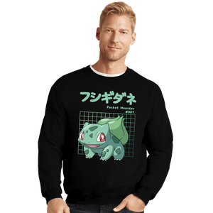 Sold_Out_Shirts Crewneck Sweater, Unisex / Small / Black Bulbasaur X-Ray