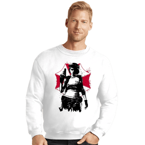Daily_Deal_Shirts Crewneck Sweater, Unisex / Small / White S.T.A.R.S. Alpha Team