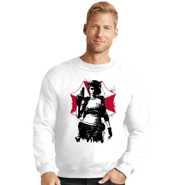 Daily_Deal_Shirts Crewneck Sweater, Unisex / Small / White S.T.A.R.S. Alpha Team