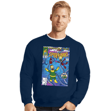 Load image into Gallery viewer, Daily_Deal_Shirts Crewneck Sweater, Unisex / Small / Navy Spider-Bart VS D&#39;ohc Ock
