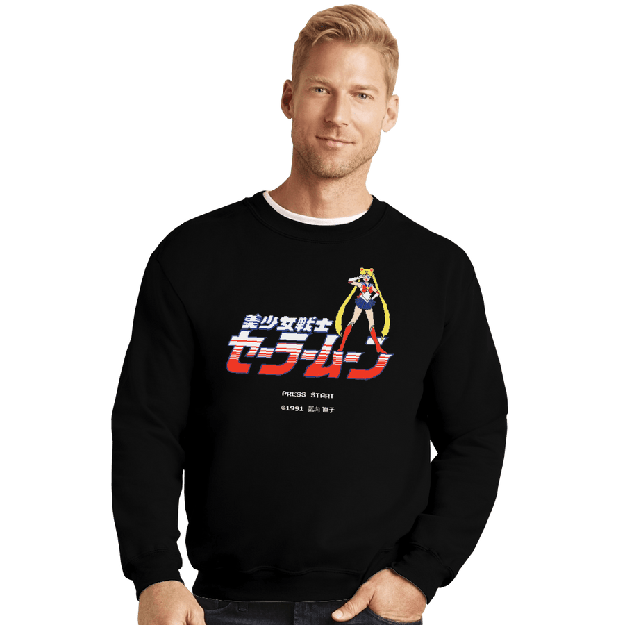 Shirts Crewneck Sweater, Unisex / Small / Black Sailor Pixels