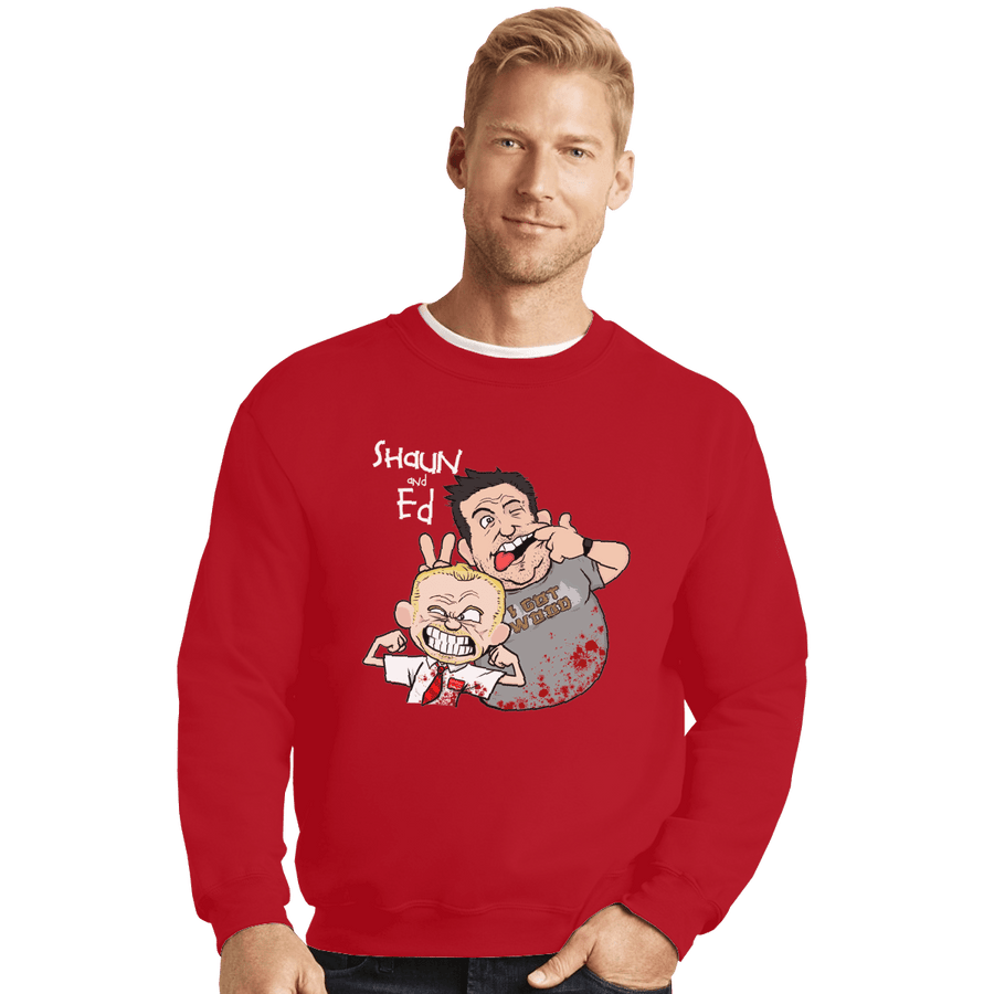 Shirts Crewneck Sweater, Unisex / Small / Red Shaun And Ed