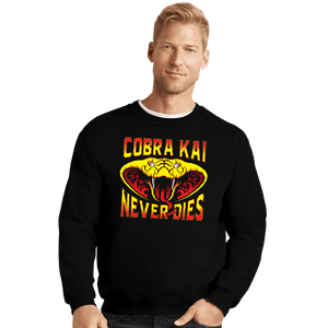 Secret_Shirts Crewneck Sweater, Unisex / Small / Black Never Dies