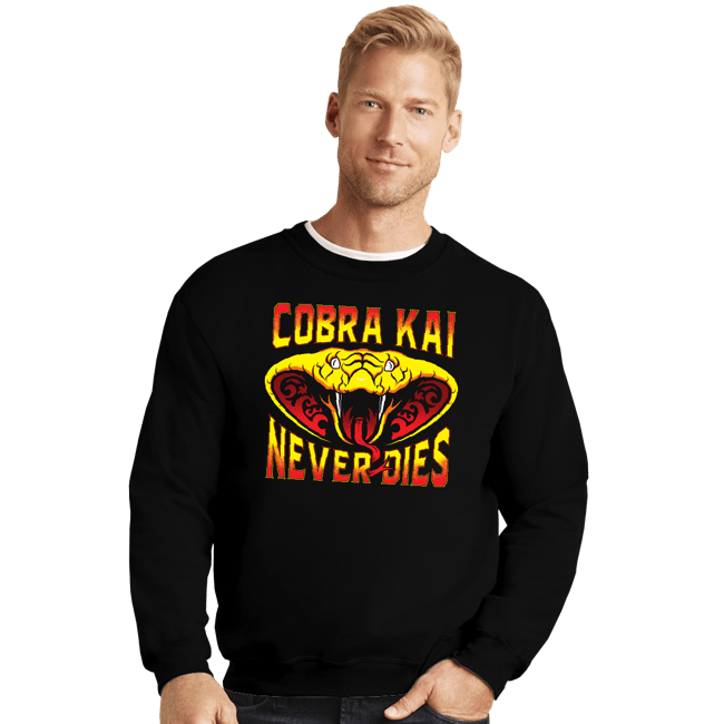 Secret_Shirts Crewneck Sweater, Unisex / Small / Black Never Dies