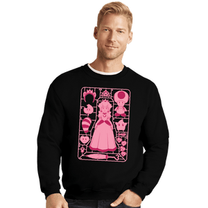 Daily_Deal_Shirts Crewneck Sweater, Unisex / Small / Black Princess Peach Model Sprue