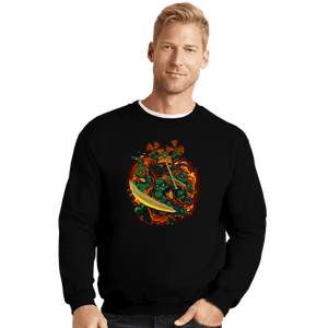Daily_Deal_Shirts Crewneck Sweater, Unisex / Small / Black Cowabunga