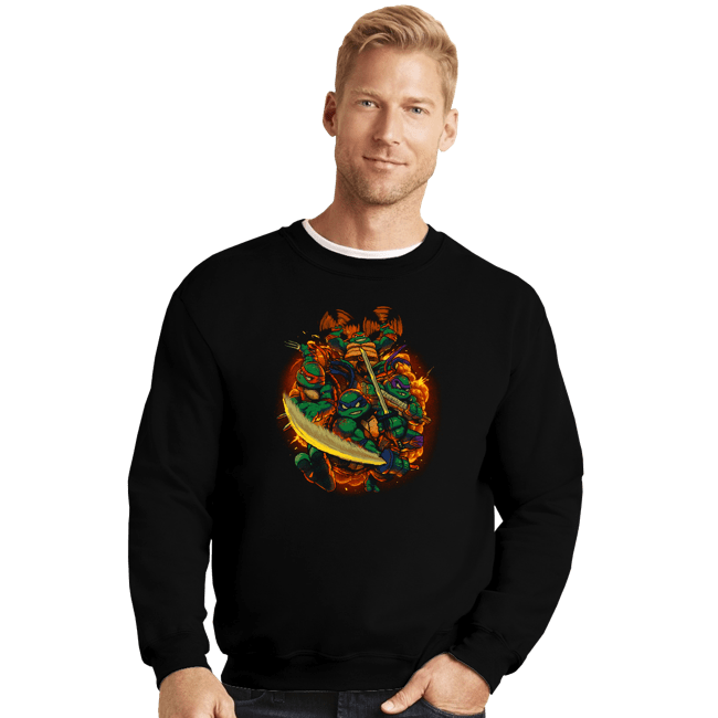 Daily_Deal_Shirts Crewneck Sweater, Unisex / Small / Black Cowabunga