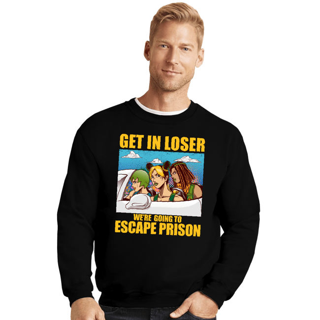 Daily_Deal_Shirts Crewneck Sweater, Unisex / Small / Black Prison Escape