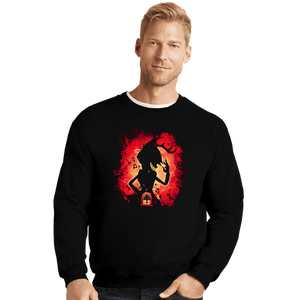 Daily_Deal_Shirts Crewneck Sweater, Unisex / Small / Black Deer Demon