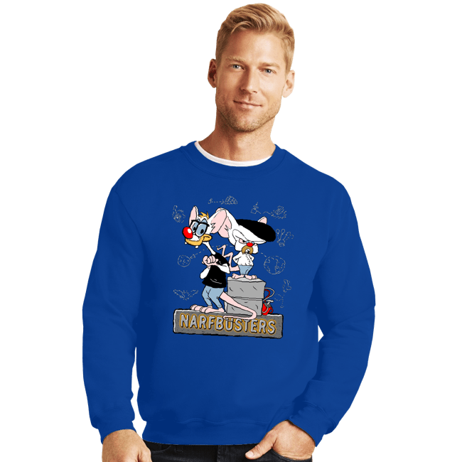 Daily_Deal_Shirts Crewneck Sweater, Unisex / Small / Royal Blue Narf Busters