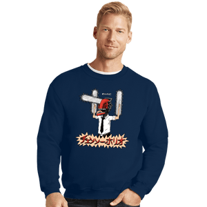 Daily_Deal_Shirts Crewneck Sweater, Unisex / Small / Navy Chainsawholio