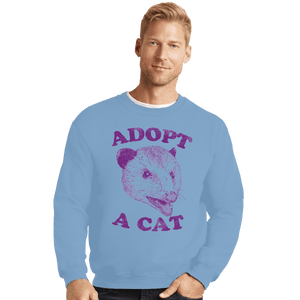 Shirts Crewneck Sweater, Unisex / Small / Powder Blue Adopt A Cat