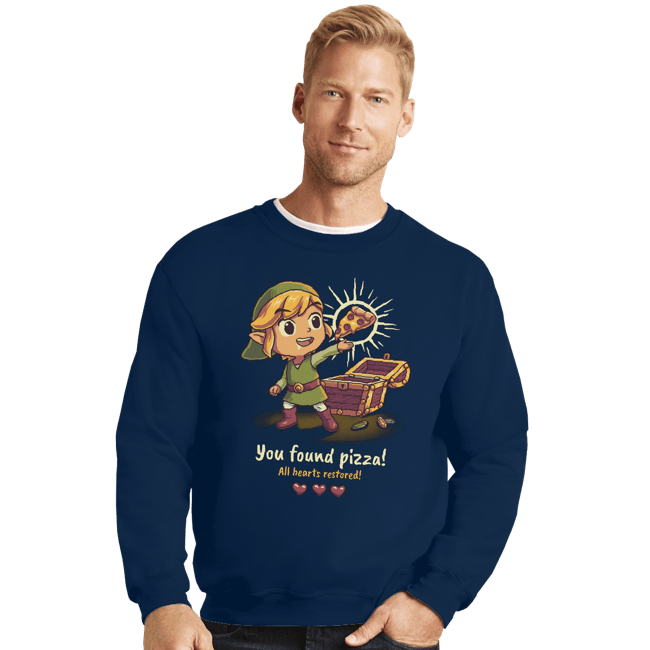 Daily_Deal_Shirts Crewneck Sweater, Unisex / Small / Navy Legendary Pizza