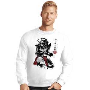 Secret_Shirts Crewneck Sweater, Unisex / Small / White Alphonse Sumi-e