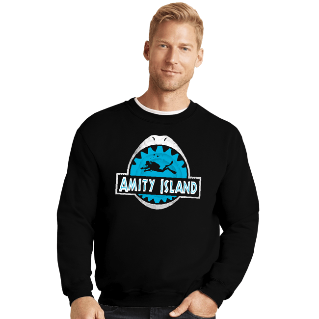 Daily_Deal_Shirts Crewneck Sweater, Unisex / Small / Black Amity Island