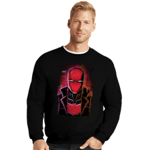 Load image into Gallery viewer, Daily_Deal_Shirts Crewneck Sweater, Unisex / Small / Black Glitch Red Hood
