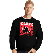 Load image into Gallery viewer, Last_Chance_Shirts Crewneck Sweater, Unisex / Small / Black Helldivers
