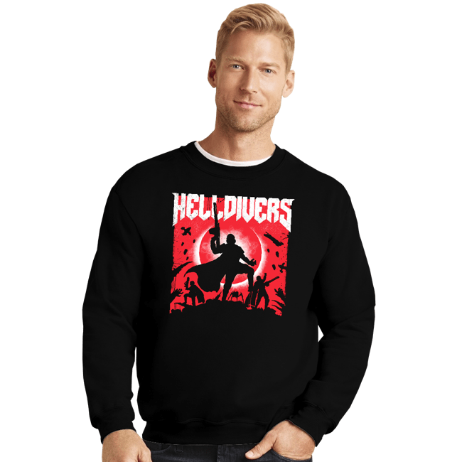 Last_Chance_Shirts Crewneck Sweater, Unisex / Small / Black Helldivers