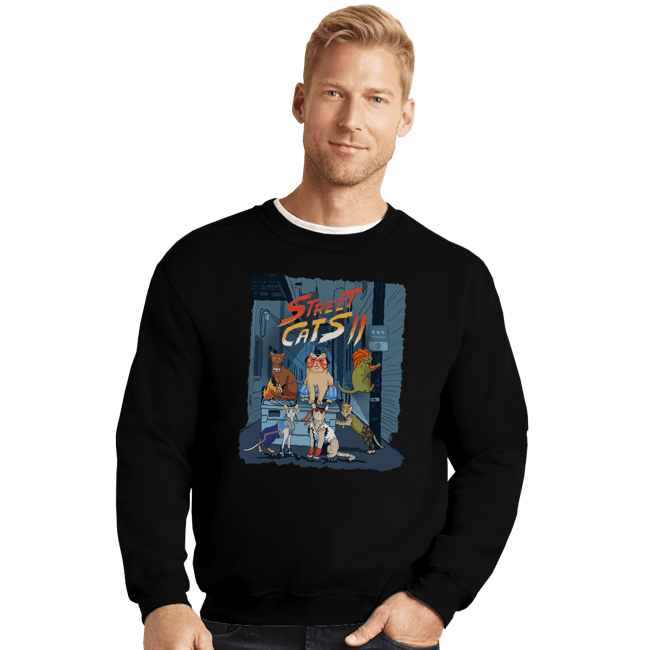 Shirts Crewneck Sweater, Unisex / Small / Black Street Cats II