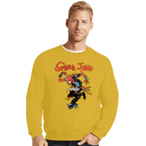 Daily_Deal_Shirts Crewneck Sweater, Unisex / Small / Gold Spider Jerks