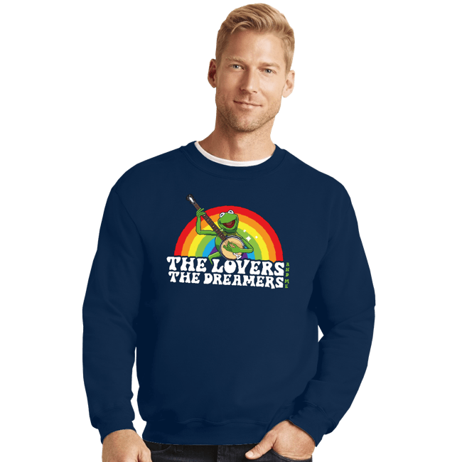 Daily_Deal_Shirts Crewneck Sweater, Unisex / Small / Navy Rainbow Connection