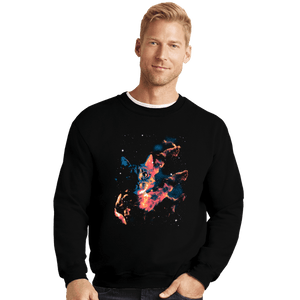 Daily_Deal_Shirts Crewneck Sweater, Unisex / Small / Black Cat Pillars Of Creation