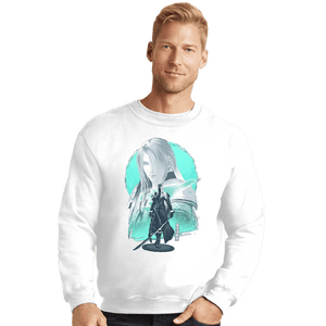 Daily_Deal_Shirts Crewneck Sweater, Unisex / Small / White Silver-Haired SOLDIER