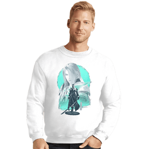 Daily_Deal_Shirts Crewneck Sweater, Unisex / Small / White Silver-Haired SOLDIER