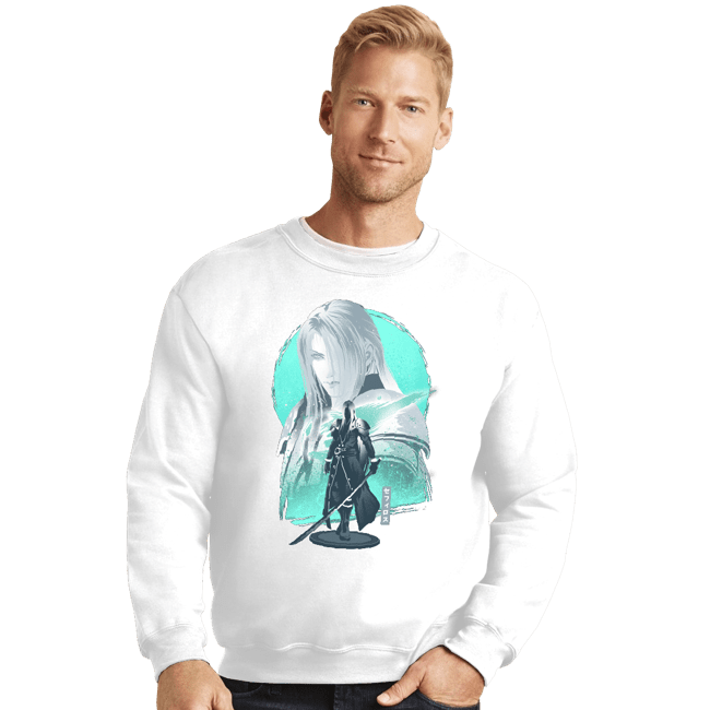 Daily_Deal_Shirts Crewneck Sweater, Unisex / Small / White Silver-Haired SOLDIER