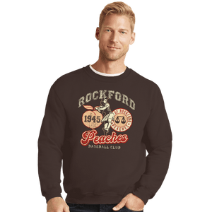 Daily_Deal_Shirts Crewneck Sweater, Unisex / Small / Dark Chocolate Rockford Peaches