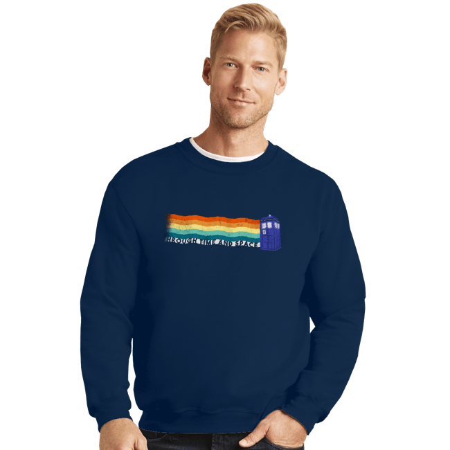 Secret_Shirts Crewneck Sweater, Unisex / Small / Navy Through Time And Space