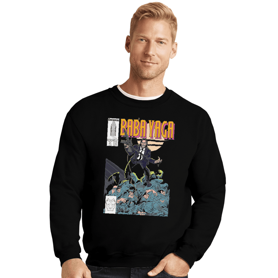 Shirts Crewneck Sweater, Unisex / Small / Black Baba Yaga No1
