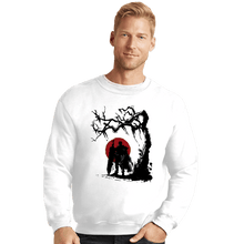 Load image into Gallery viewer, Shirts Crewneck Sweater, Unisex / Small / White Black Swordsman Under The Sun
