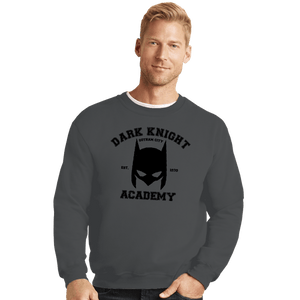 Shirts Crewneck Sweater, Unisex / Small / Charcoal Dark Knight Academy