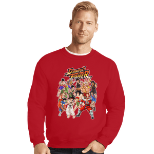 Shirts Crewneck Sweater, Unisex / Small / Red Street Fighter DBZ