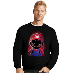Secret_Shirts Crewneck Sweater, Unisex / Small / Black Mario Glitch