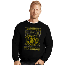 Load image into Gallery viewer, Shirts Crewneck Sweater, Unisex / Small / Black Golden Deer Sweater
