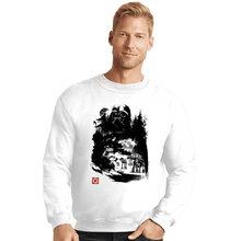 Load image into Gallery viewer, Daily_Deal_Shirts Crewneck Sweater, Unisex / Small / White Dark Lord In The Snow Planet Sumi-e
