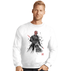 Shirts Crewneck Sweater, Unisex / Small / White Darth Lord Sumi-e