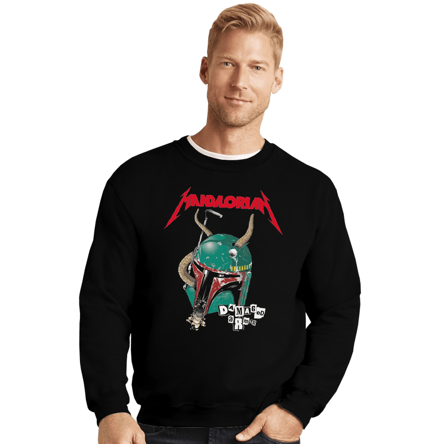 Shirts Crewneck Sweater, Unisex / Small / Black Damaged Armor