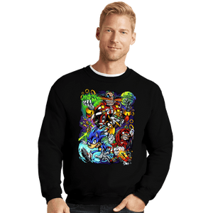 Last_Chance_Shirts Crewneck Sweater, Unisex / Small / Black Robotnik VS Sonic