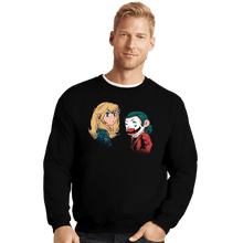 Load image into Gallery viewer, Daily_Deal_Shirts Crewneck Sweater, Unisex / Small / Black Mario And Peach
