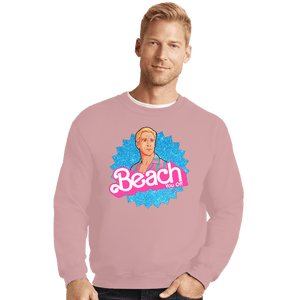 Daily_Deal_Shirts Crewneck Sweater, Unisex / Small / Pink Beach You Off