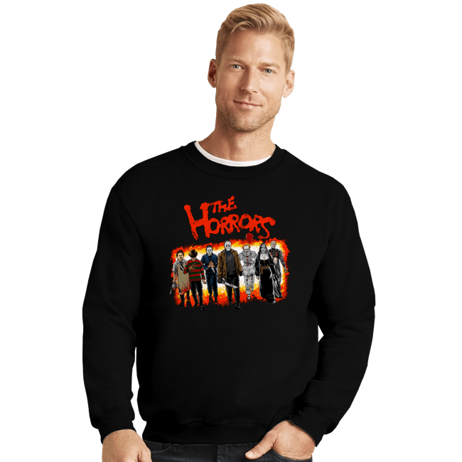 Daily_Deal_Shirts Crewneck Sweater, Unisex / Small / Black The Horrors
