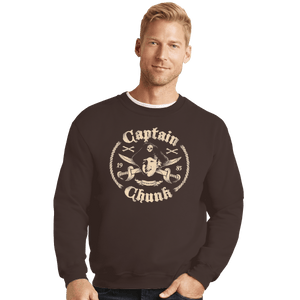 Shirts Crewneck Sweater, Unisex / Small / Dark Chocolate Captain Chunk