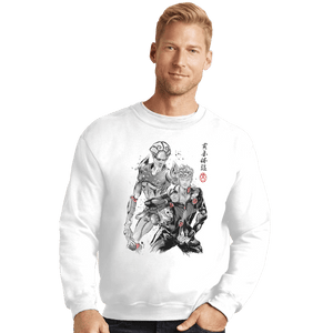 Shirts Crewneck Sweater, Unisex / Small / White Gold Experience Sumi-e