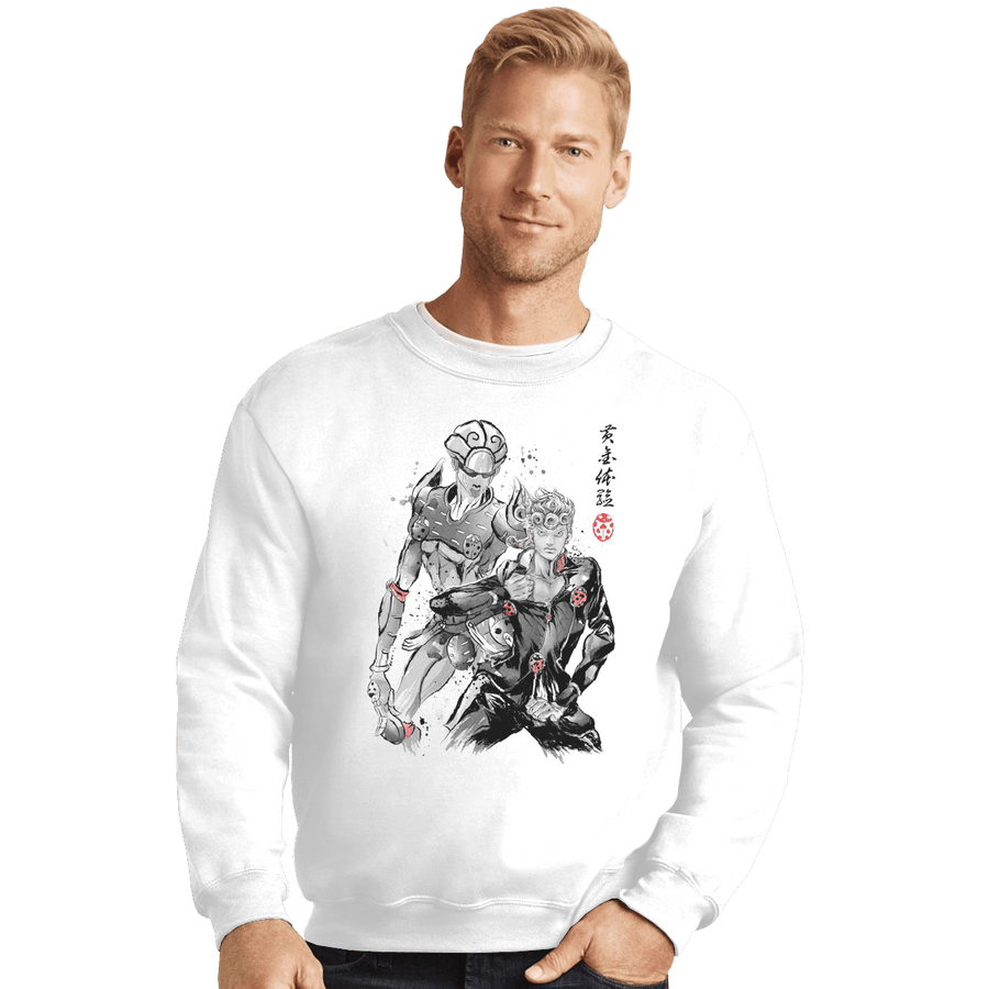 Shirts Crewneck Sweater, Unisex / Small / White Gold Experience Sumi-e